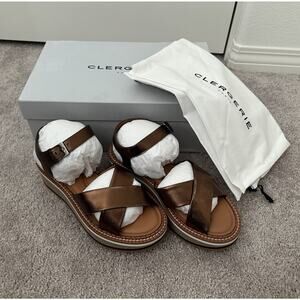 NIB Robert Clergerie Paris Fara 8.5 Bronze Metallic Sandal $565 MSRP